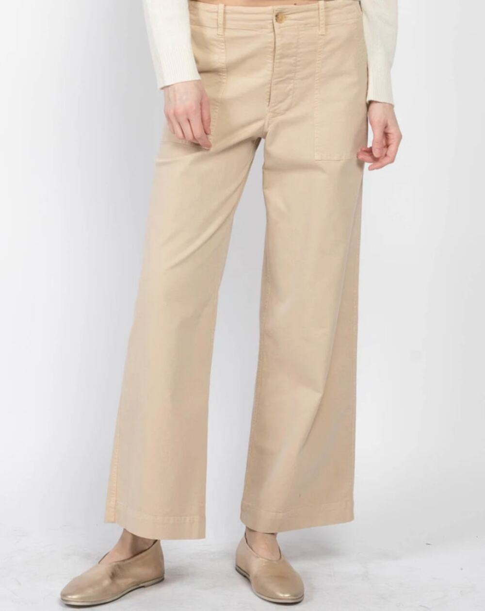 Nili Lotan Khaki Leon Boy Button Fly Straight Pants Size 4